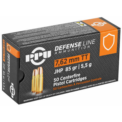Prvi Partizan PPU 7.62x25 Tokarev Handgun Defense Hollow Point Ammunition - 85 Grain, 50 Rounds per Box