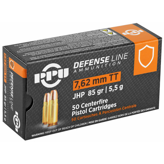 Prvi Partizan PPU 7.62x25 Tokarev Handgun Defense Hollow Point Ammunition - 85 Grain, 50 Rounds per Box