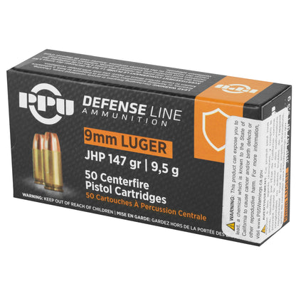Prvi Partizan PPU 9mm Handgun Defense Hollow Point Ammunition * 147 Grain, 50 Rounds per Box