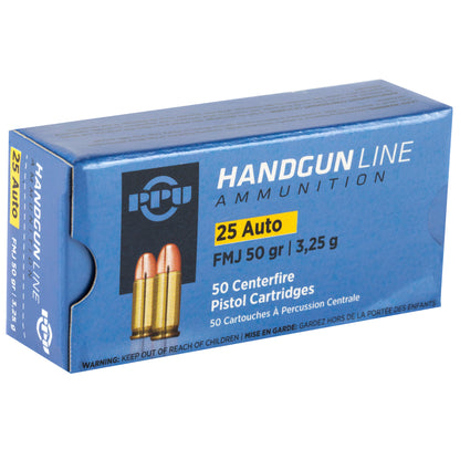 Prvi Partizan PPU 25 ACP Full Metal Jacket Ammunition * 50 Grain, 50 Rounds Per Box