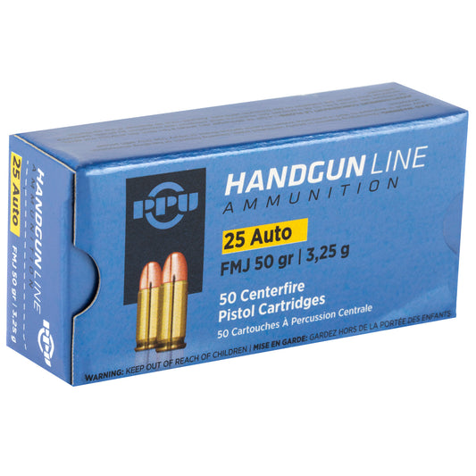 Prvi Partizan PPU 25 ACP Full Metal Jacket Ammunition * 50 Grain, 50 Rounds Per Box