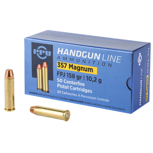 Prvi Partizan PPU 357 Magnum Flat Nose Pistol Ammunition * 158 Grain, 50 Rounds per Box