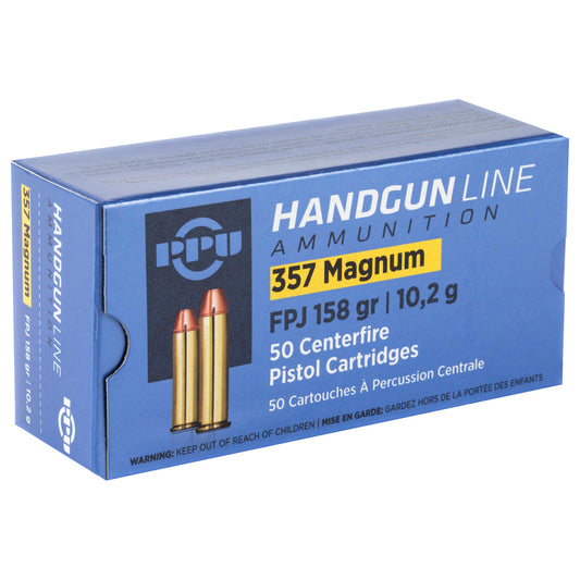 Prvi Partizan PPU 357 Magnum Flat Nose Pistol Ammunition * 158 Grain, 50 Rounds per Box