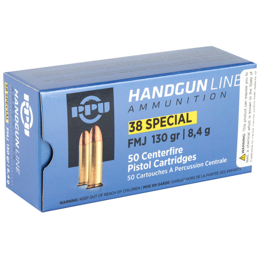 Prvi Partizan PPU 38SPL FMJ 130-Grain Pistol Ammunition (50 Rounds per Box)