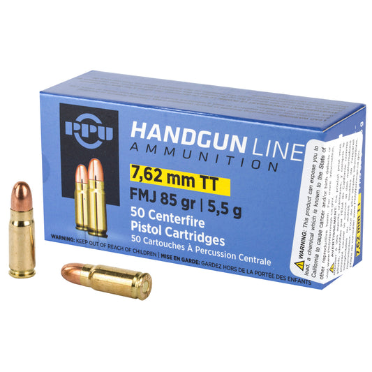 Prvi Partizan PPU 7.62x25 Tokarev FMJ 85-Grain Pistol Ammunition (50 Rounds per Box)