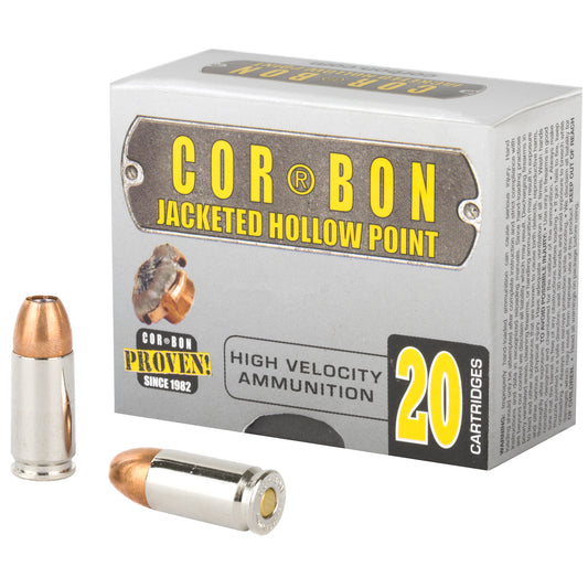 Corbon Ammo 9125 9mm Plus P 125-Grain JHP Self Defense Ammunition, 20 Rounds per Box