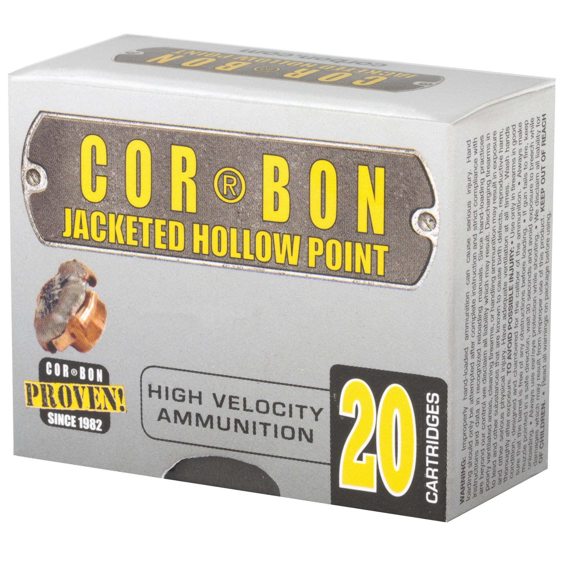 Corbon Ammo 9125 9mm Plus P 125-Grain JHP Self Defense Ammunition, 20 Rounds per Box