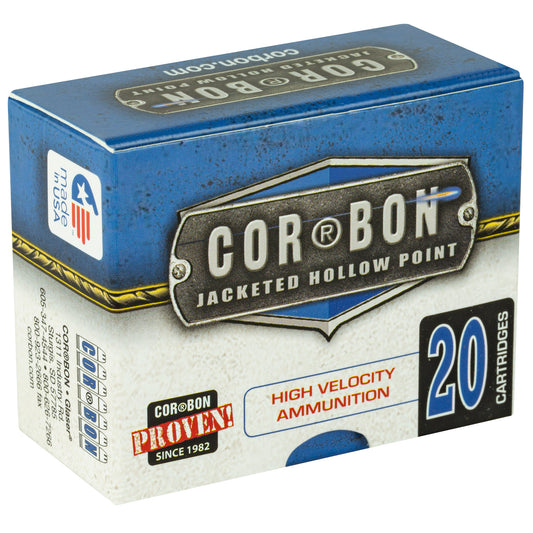 Corbon Ammo 9mm+P 90 Grain Jacketed Hollow Point Self Defense Ammunition - 20 Rounds per Box, 500 Rounds per Case