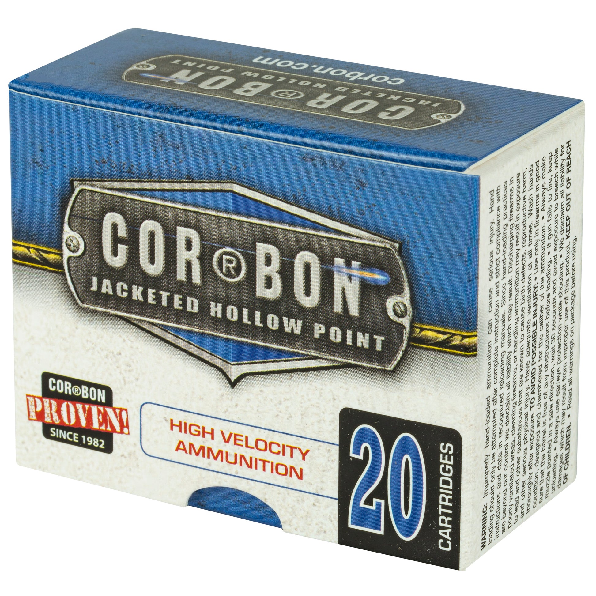 Corbon Ammo 9mm+P 90 Grain Jacketed Hollow Point Self Defense Ammunition - 20 Rounds per Box, 500 Rounds per Case