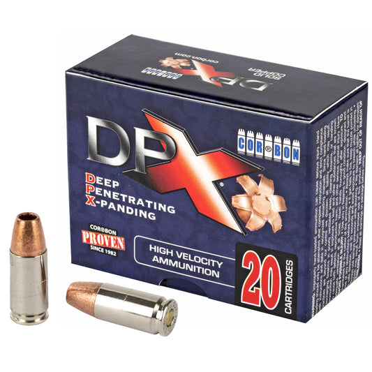 Corbon Ammo DPX 9mm +P 115 Grain Deep Penetrating X Bullet, Box of 20