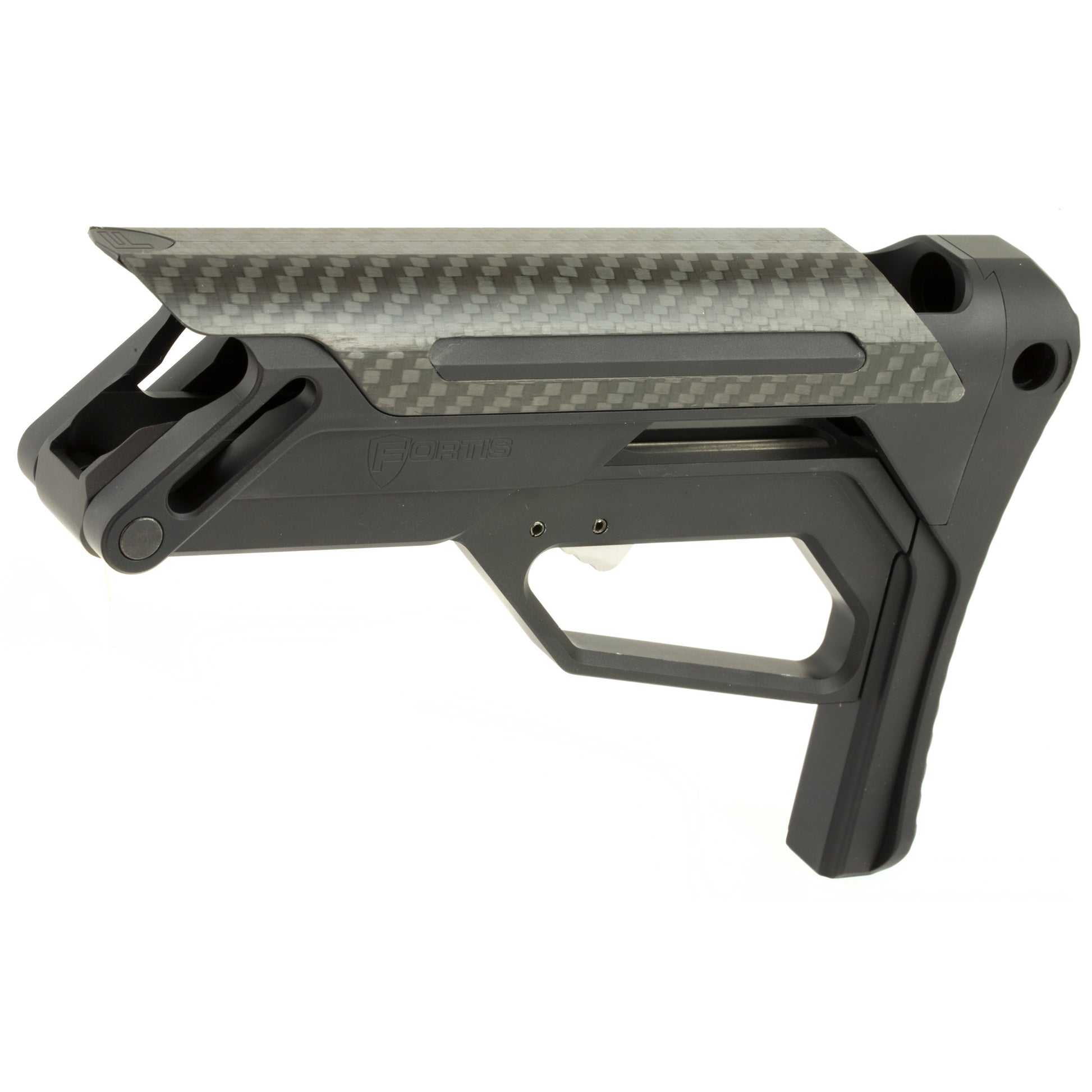 Fortis Manufacturing LA Stock for AR-15 - Lightweight Aluminum Collapsible Buttstock with Carbon Fiber Cheek Piece