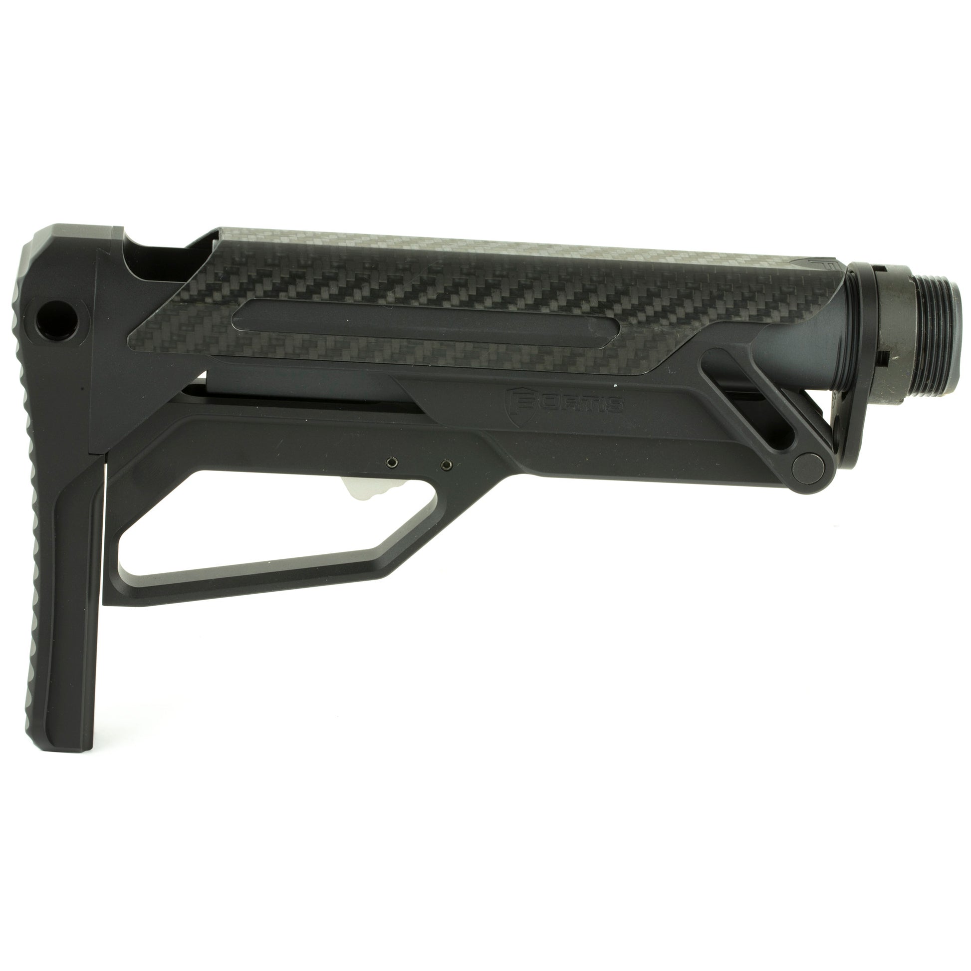 Fortis Manufacturing LA Stock with Buffer Tube Bundle Kit * Black Aluminum Collapsible AR-15 Stock