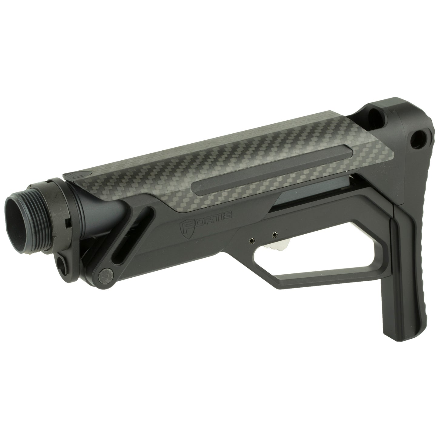 Fortis Manufacturing LA Stock with Buffer Tube Bundle Kit * Black Aluminum Collapsible AR-15 Stock