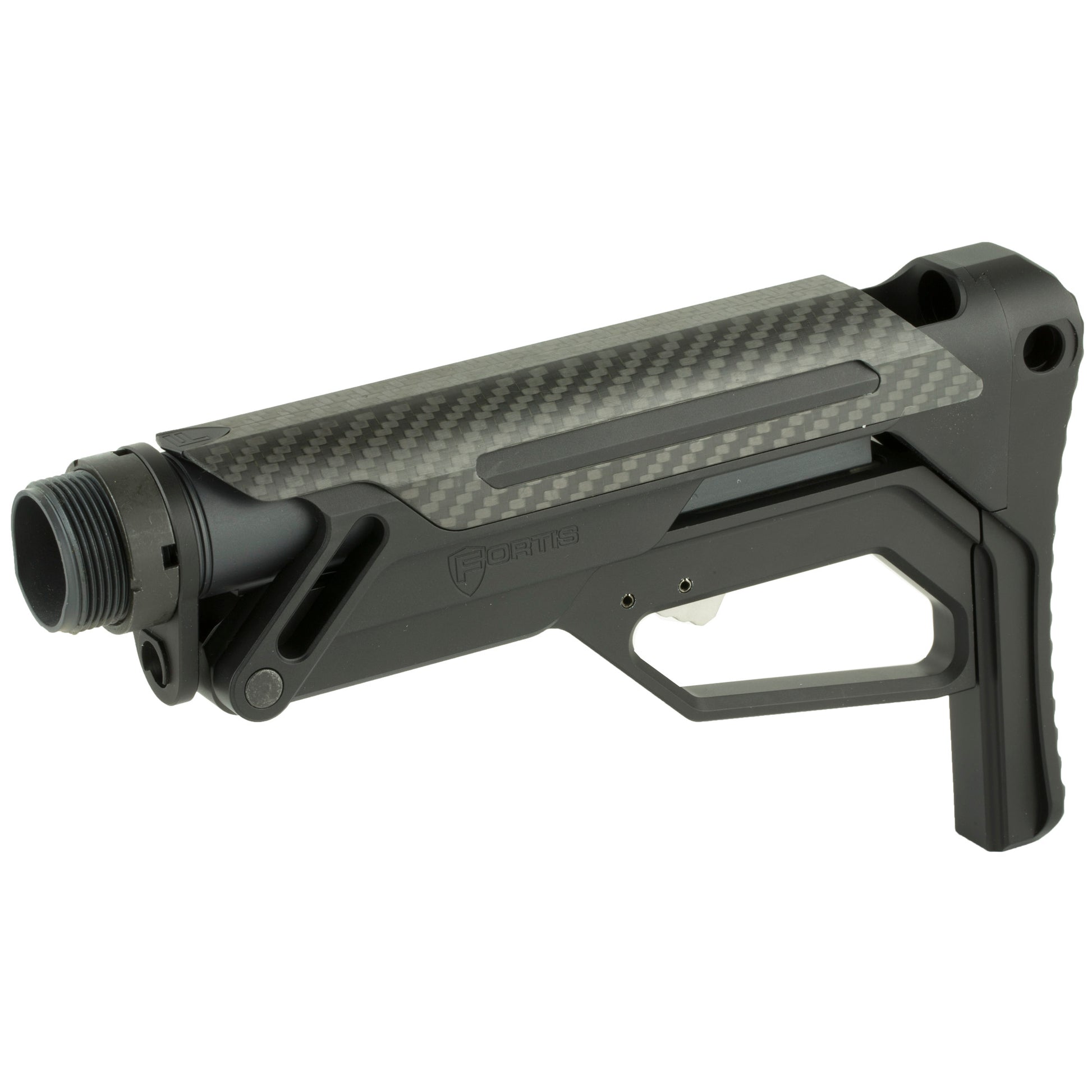 Fortis Manufacturing LA Stock with Buffer Tube Bundle Kit * Black Aluminum Collapsible AR-15 Stock