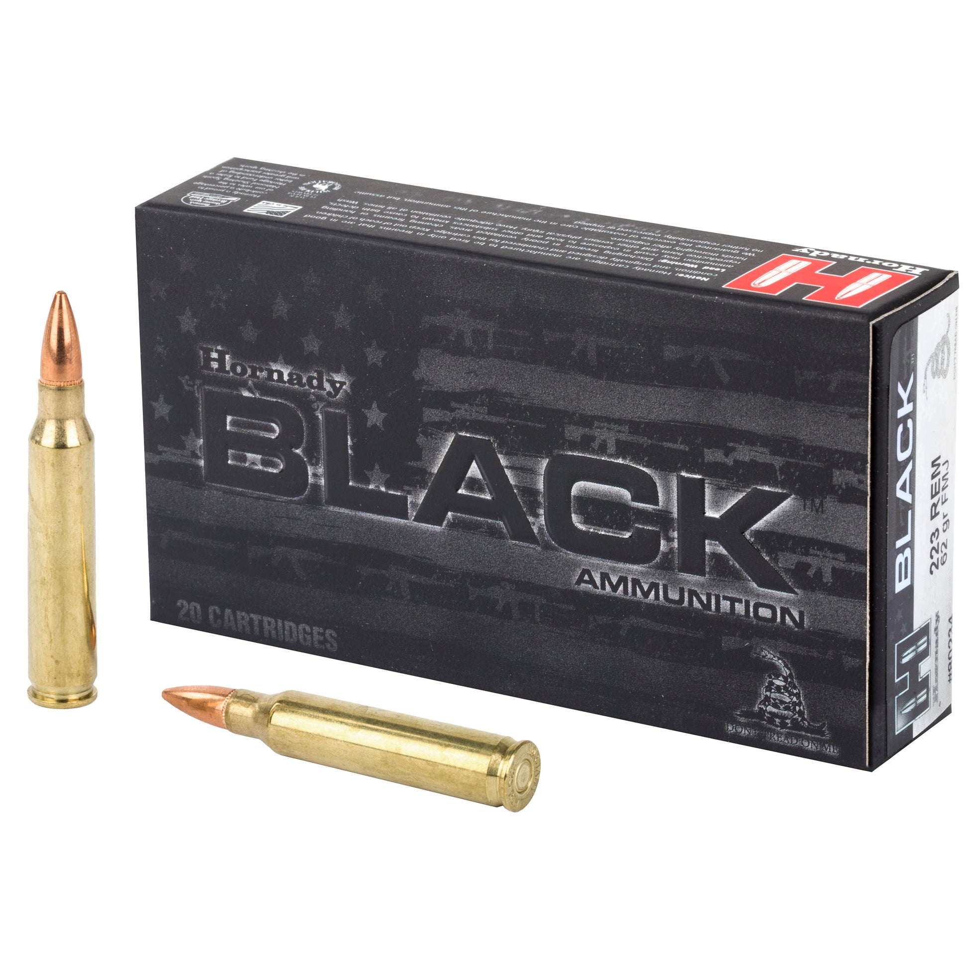 Hornady BLACK .223 Remington 62 Grain FMJ Ammunition - 20 Rounds Per Box