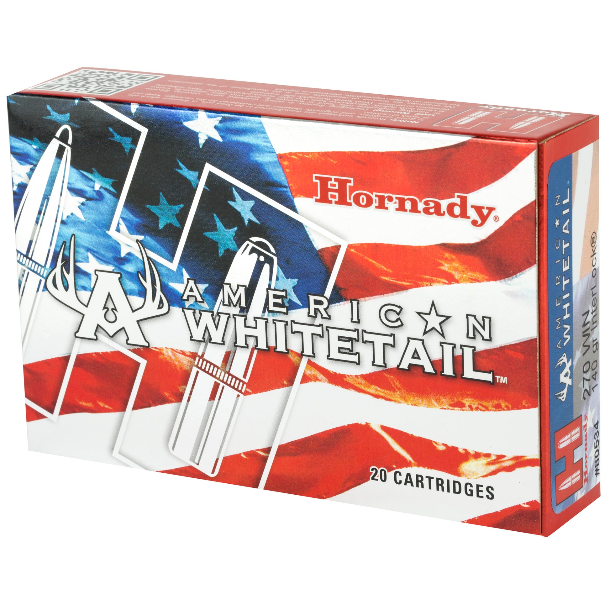 Hornady American Whitetail 270 Winchester 140 Grain InterLock Ammunition - Reliable Deer Hunting Load