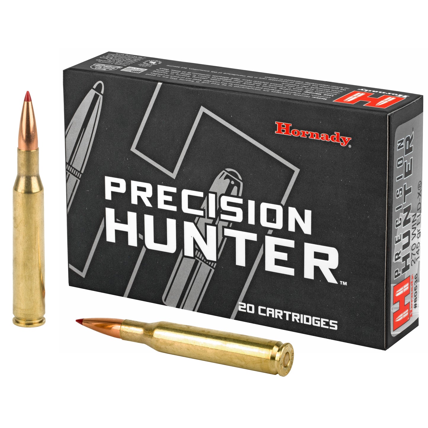 Hornady Precision Hunter 270 Winchester 145 Grain ELD-X Ammunition (20 Rounds per Box, 200 per Case)