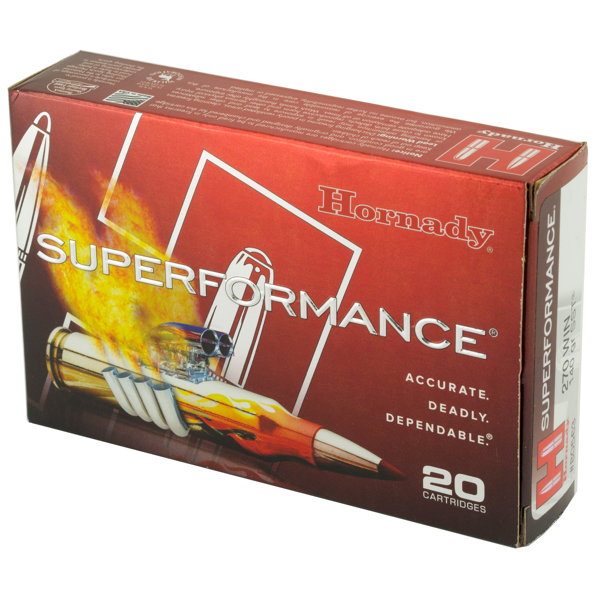 Hornady Superformance 270 Winchester 140 Grain SST Ammunition - Box of 20 Rounds