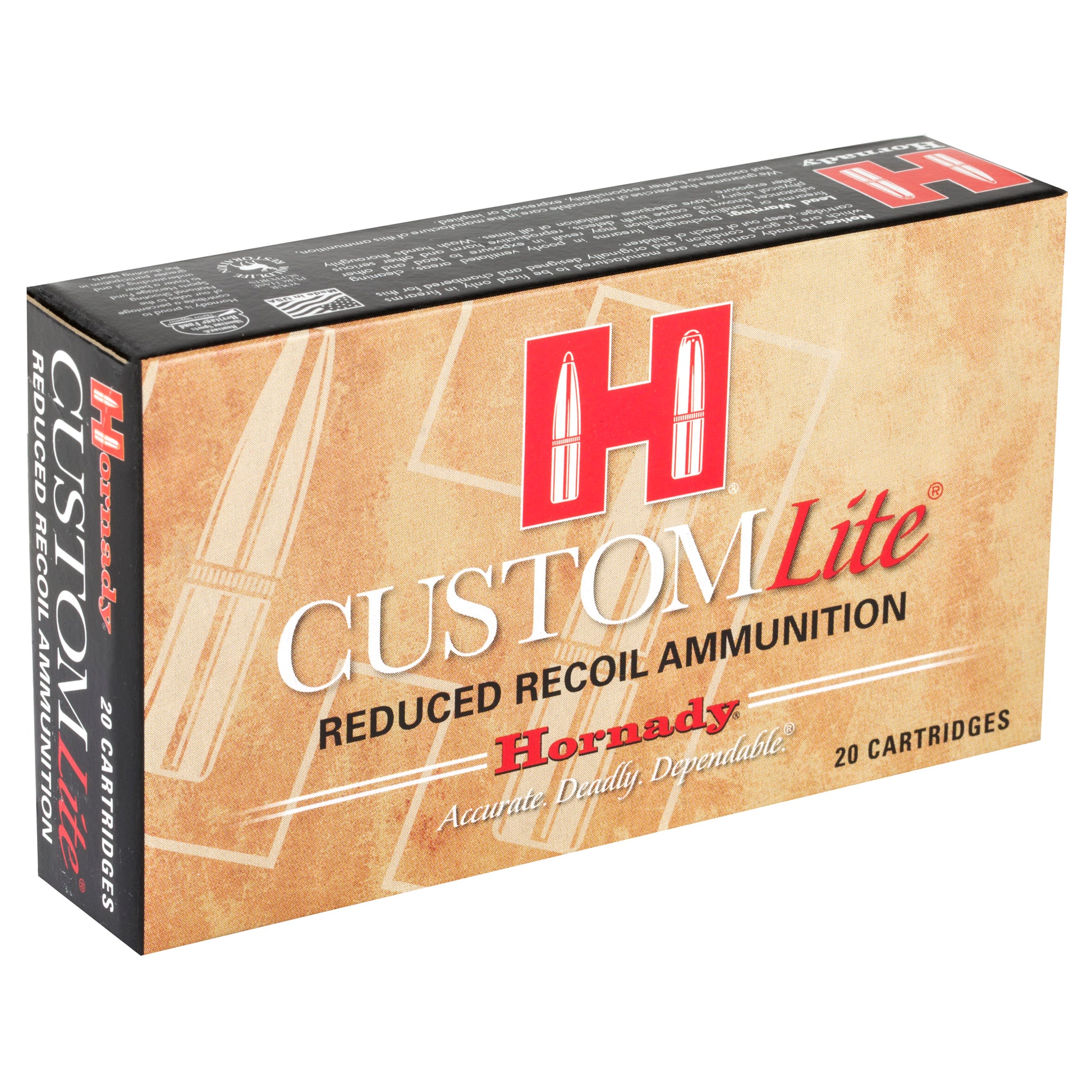 Hornady Custom Lite 7mm-08 Remington 120 Grain SST Ammunition - Reduced Recoil, 20 Rounds per Box