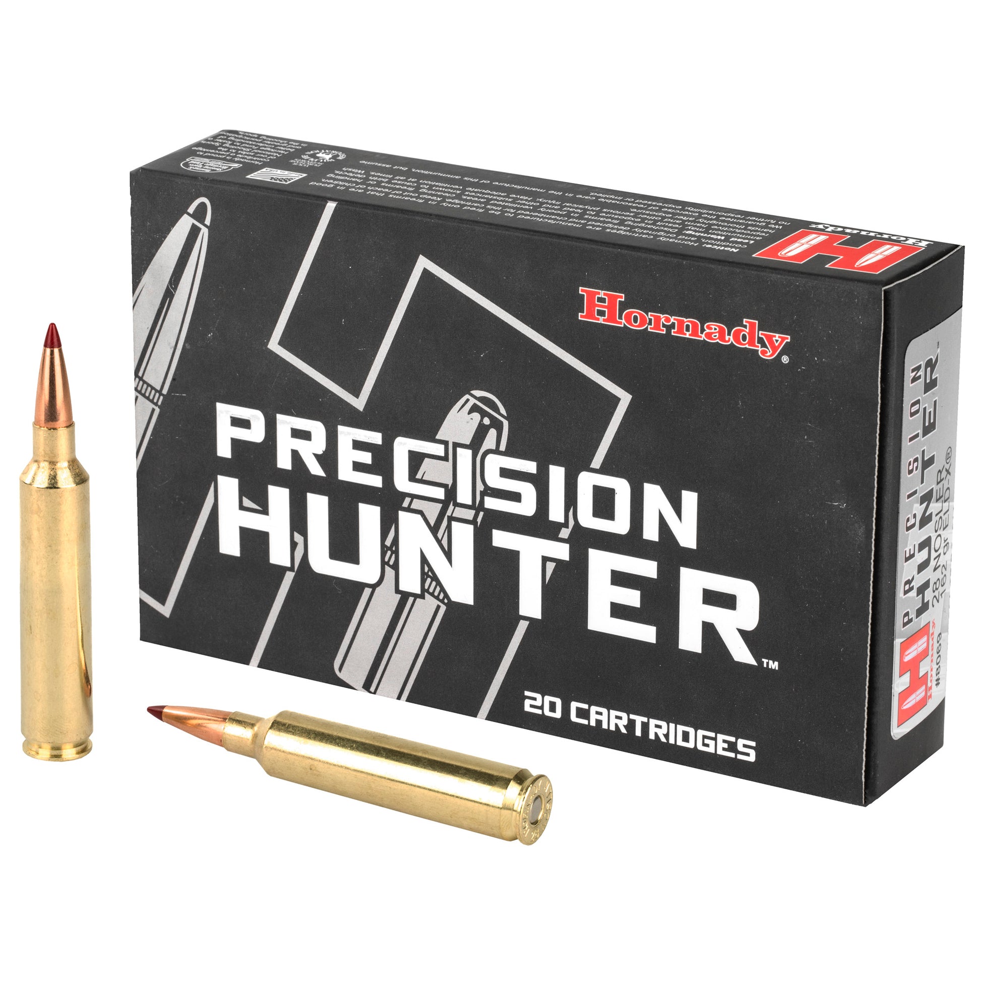 Hornady Precision Hunter 28 Nosler ELD-X 162 Grain Bullets * 20 Count Box, 200 Case
