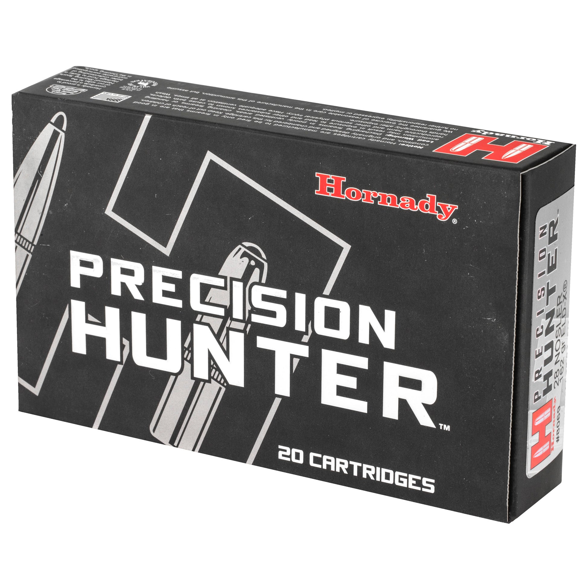 Hornady Precision Hunter 28 Nosler ELD-X 162 Grain Bullets * 20 Count Box, 200 Case