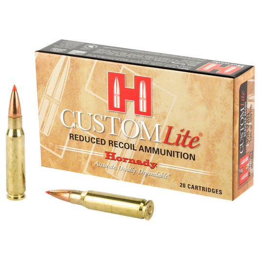Hornady Custom Lite .308 Winchester 125 Grain SST Ammunition - Reduced Recoil, 20 Rounds