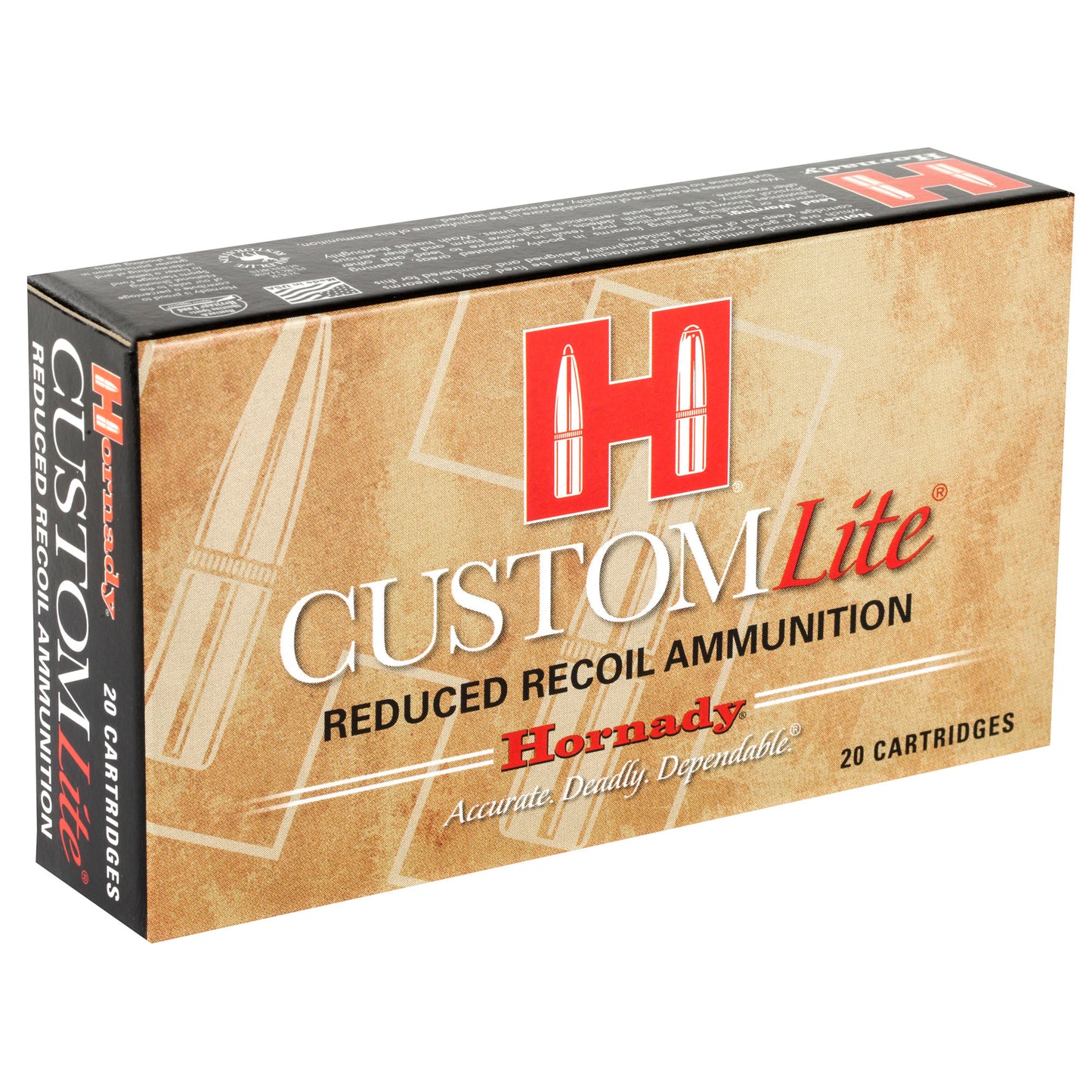 Hornady Custom Lite .308 Winchester 125 Grain SST Ammunition - Reduced Recoil, 20 Rounds