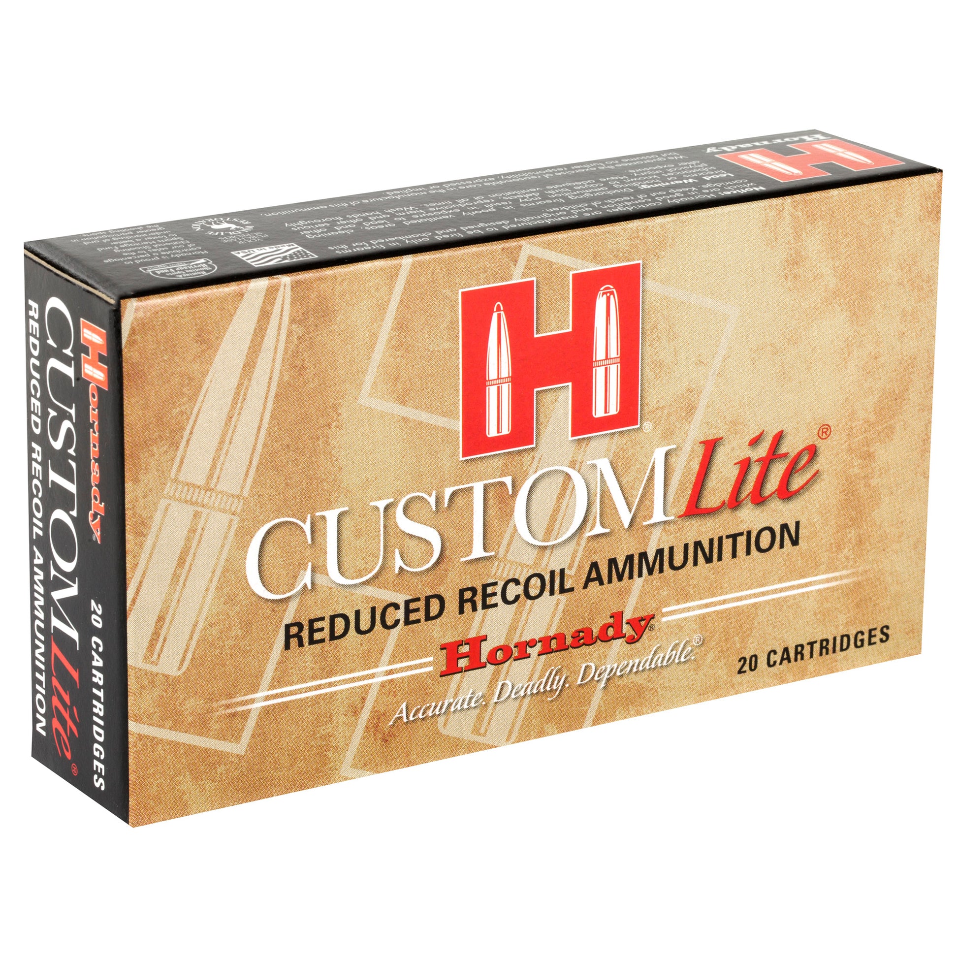 Hornady Custom Lite .308 Winchester 125 Grain SST Ammunition - Reduced Recoil, 20 Rounds