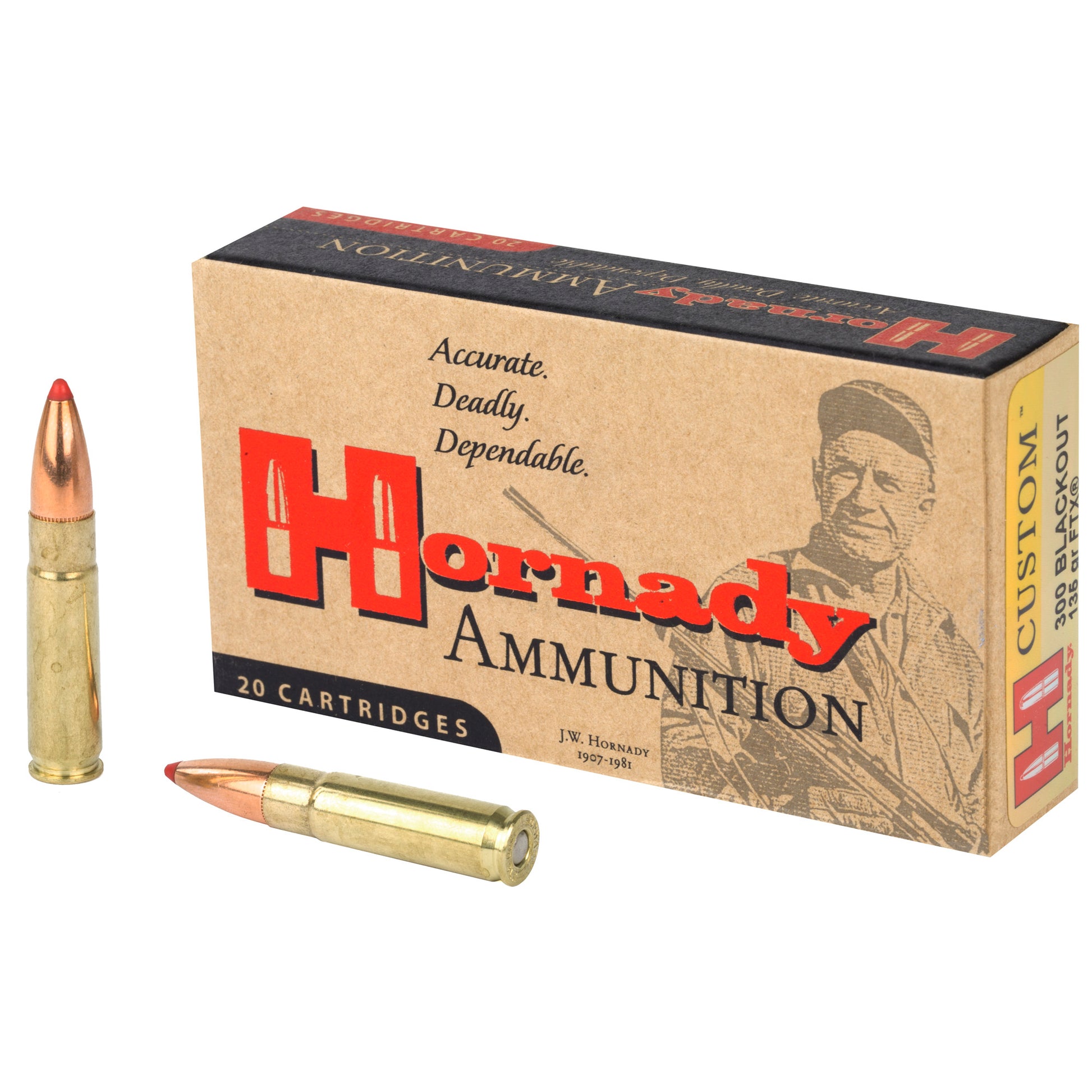 Hornady Custom 300 Blackout 135 Grain FlexTip Ammunition - Precision Medium and Large Game Hunting