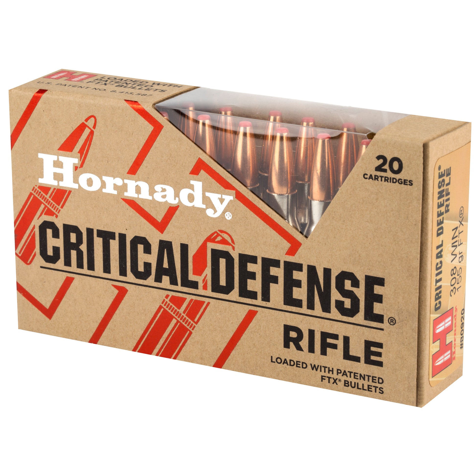 Hornady Critical Defense 308 Winchester 155 Grain Flex Tip Rifle Ammunition (20 Rounds)