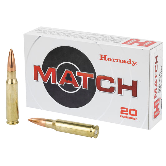 Hornady 308 Winchester 168 Grain BTHP Match Ammunition * Precision Boat Tail Hollow Point Cartridges