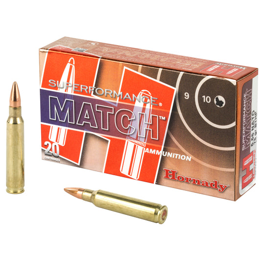 Hornady Superformance Match 556 NATO 75 Grain Boat Tail Hollow Point Ammunition - Pack of 20 (Case of 200)