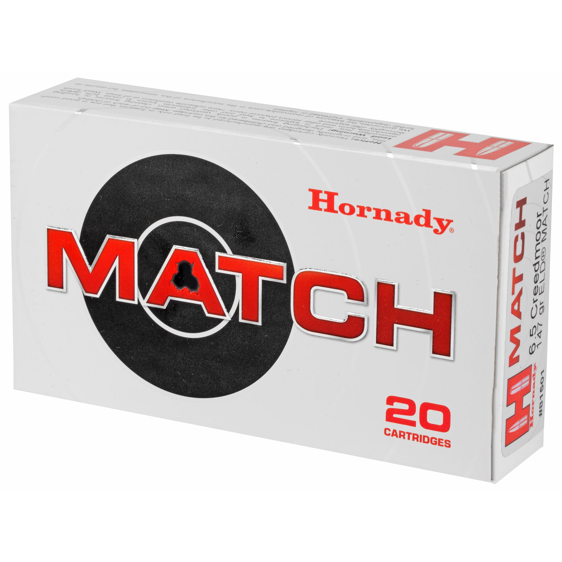 Hornady 6.5 Creedmoor ELD Match 147-Grain Rifle Ammunition (20 Rounds per Box, 200 per Case)