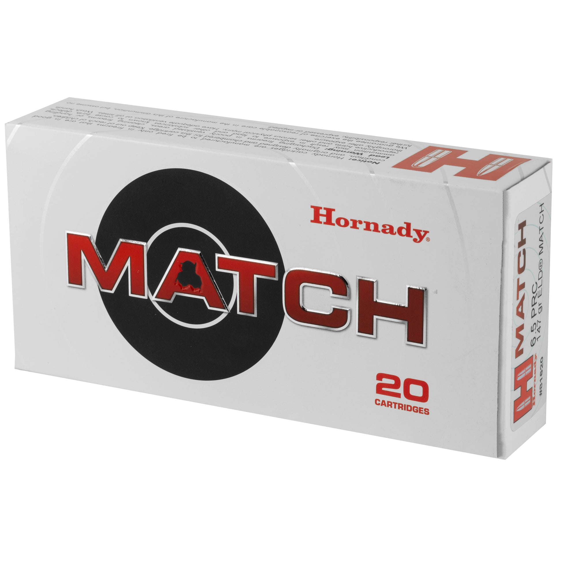 Hornady 6.5 PRC 147 Grain ELD Match Rifle Ammunition - High Accuracy Precision Cartridge