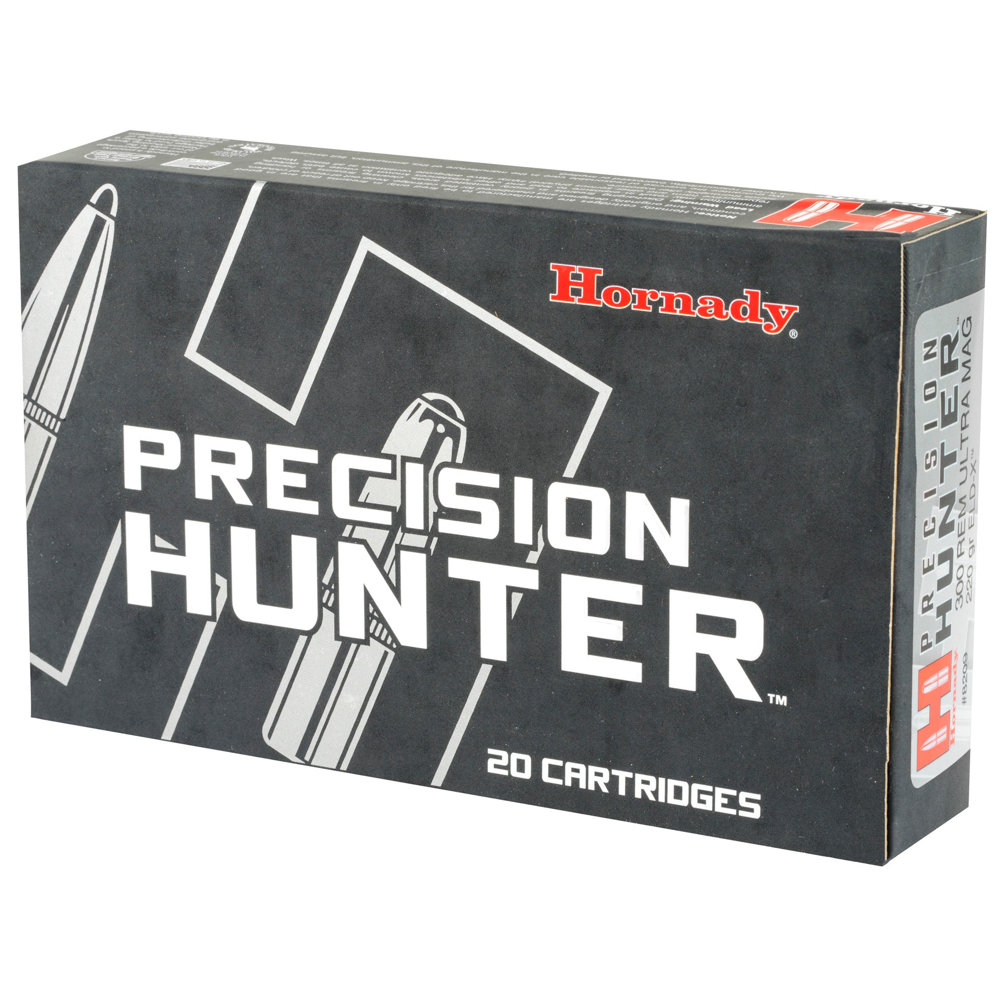 Hornady Precision Hunter 300 Remington Ultra Magnum ELD-X 220-Grain Match-Accurate Hunting Ammunition, 20 Rounds per Box