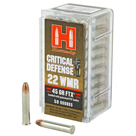 Hornady Critical Defense .22 WMR 45 Grain FlexTip Ammunition - 50 Rounds