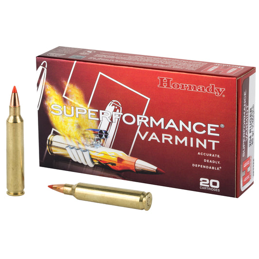 Hornady Superformance Varmint 204 Ruger 40 Grain V-Max Ammunition - High Velocity, Precise and Flattering Trajectory