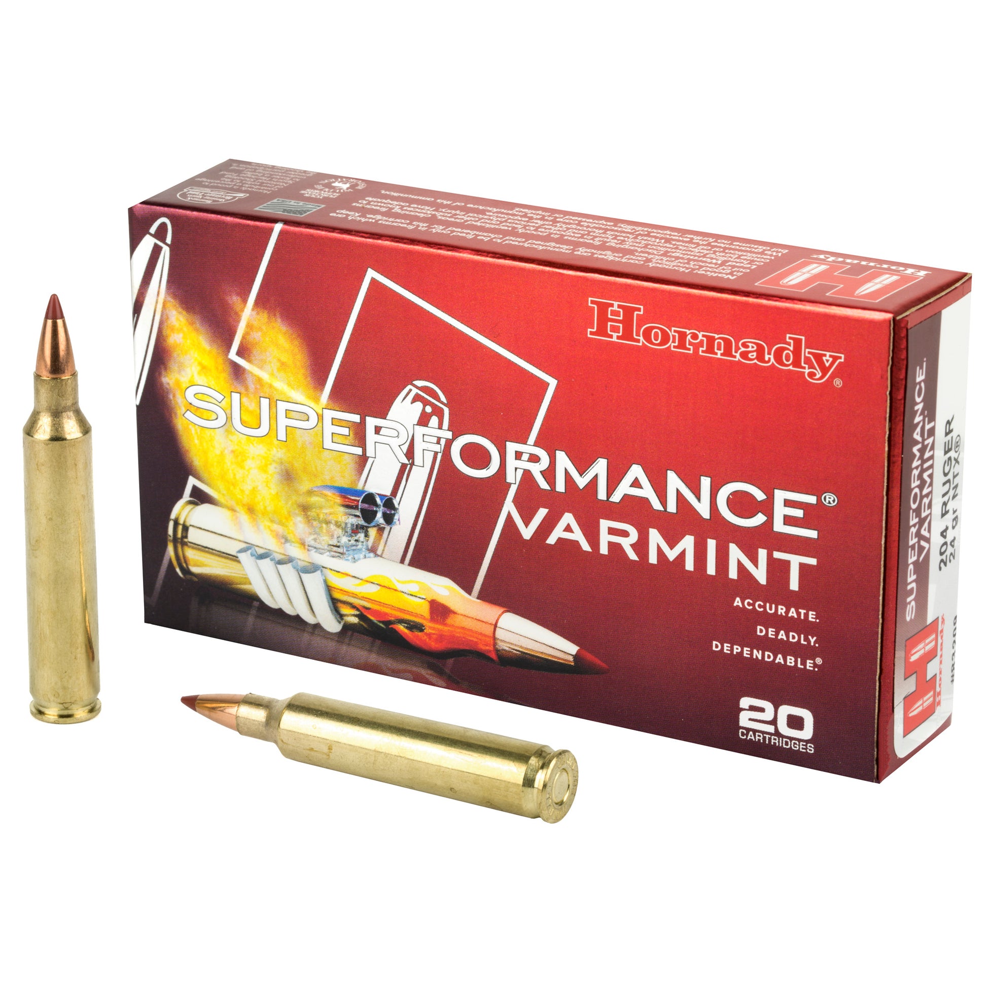 Hornady Superformance Varmint .204 Ruger 24-Grain NTX Ammunition (20 Rounds)