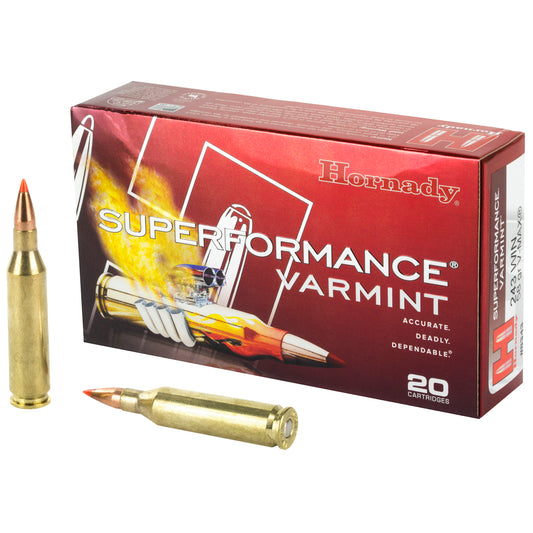 Hornady Superformance Varmint 243 Winchester 58 Grain V-Max Ammunition * High Velocity Precision for Varmint Hunting