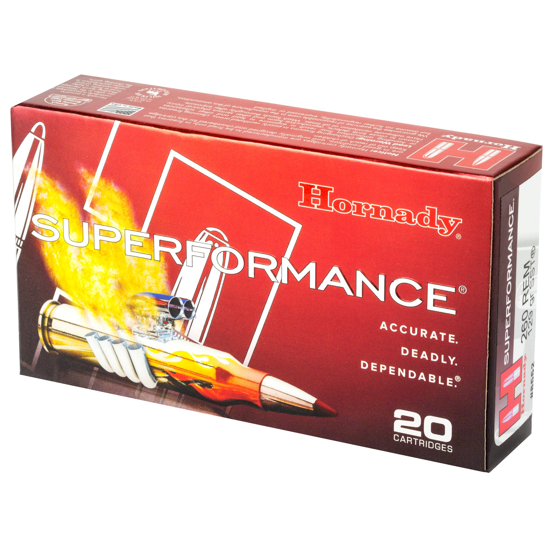 Hornady Superformance SST 129 Grain for 260 Remington * High-Performance Rifle Ammunition