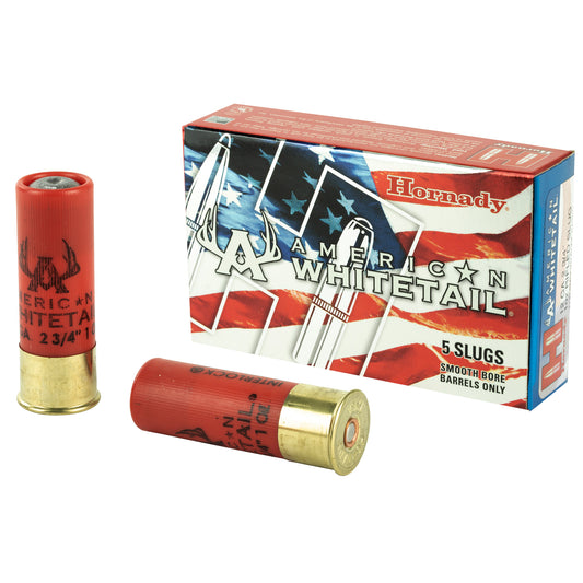 Hornady American Whitetail 12 Gauge Rifled Slugs * 1 oz Foster Style Slug, Pack of 5