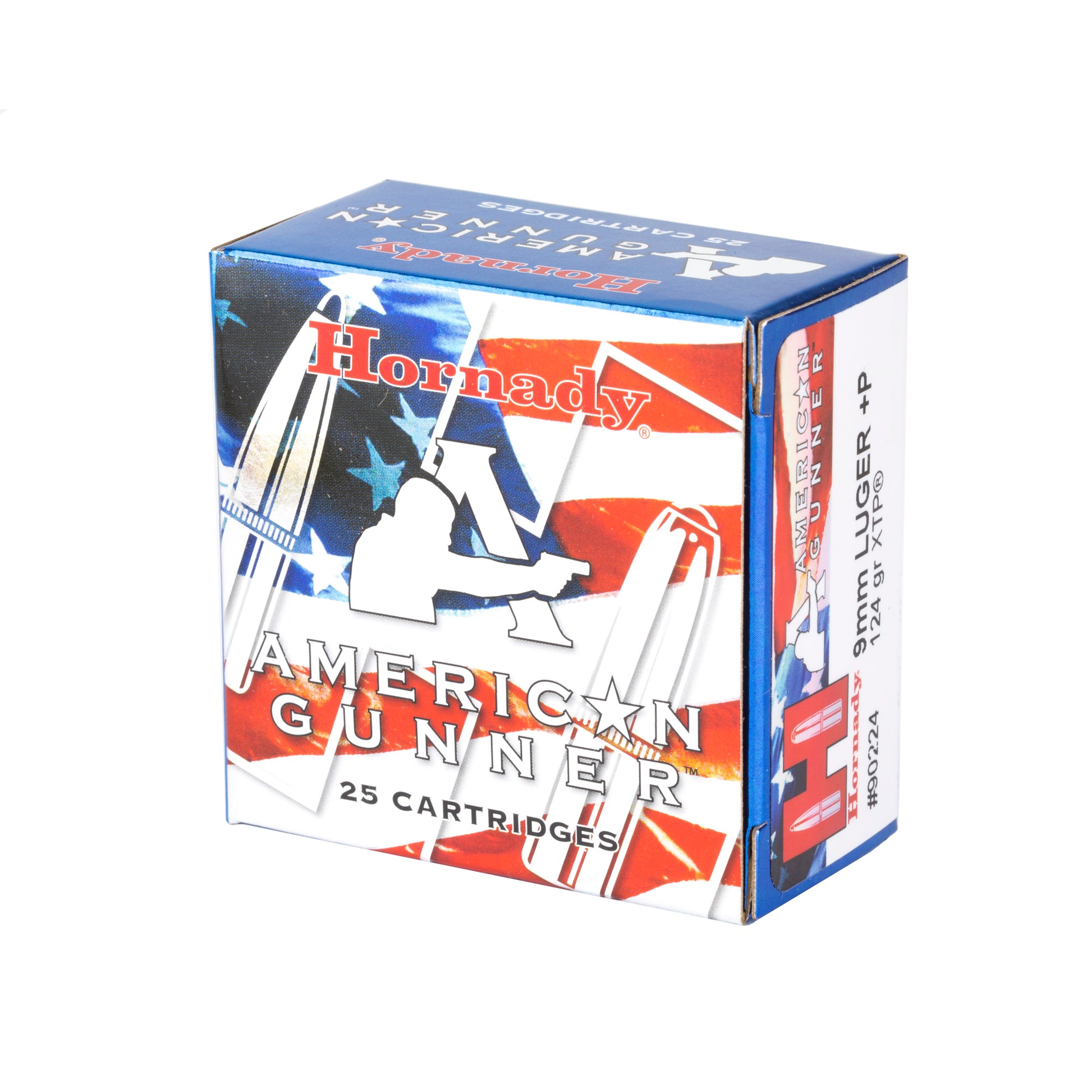 Hornady American Gunner 9mm +P Ammo * 124 Grain XTP Jacketed Hollow Point * Reliable Self-Defense and Target Shooting
