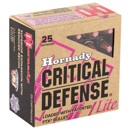Hornady Critical Defense Lite 9mm 100-Grain FlexTip Ammunition * Lightweight Personal Protection