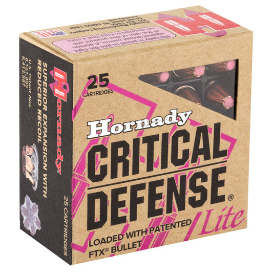 Hornady Critical Defense Lite 9mm 100-Grain FlexTip Ammunition * Lightweight Personal Protection