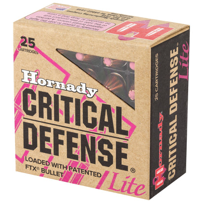 Hornady Critical Defense Lite 9mm 100-Grain FlexTip Ammunition * Lightweight Personal Protection