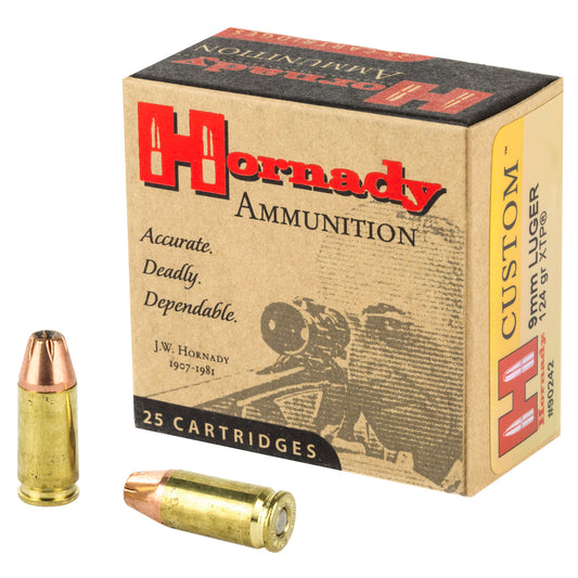Hornady Custom 9mm 124 Grain XTP Handgun Ammunition * Reliable Self-Defense and Target Shooting