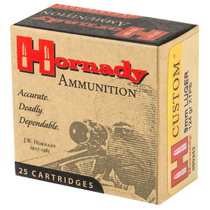 Hornady Custom 9mm 124 Grain XTP Handgun Ammunition * Reliable Self-Defense and Target Shooting