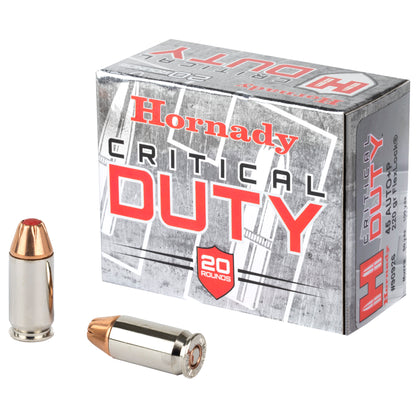 Hornady Critical Duty .45 ACP +P 220-Grain FlexLock Duty Ammo * Reliable Barrier Penetration for Personal Protection
