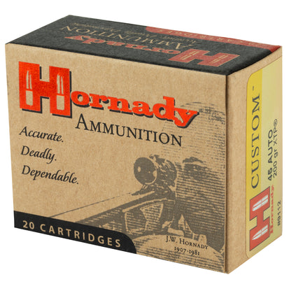 Hornady Custom 45 ACP 200-Grain XTP Handgun Ammo * High Accuracy and Maximum Power