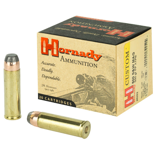 Hornady Custom 500 S&W 500 Grain XTP Full Power Pistol Ammunition - 20 Rounds per Box